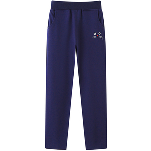 女童裤子加绒纯棉中大童运动休闲裤秋冬款儿童长裤女学生冬季外穿