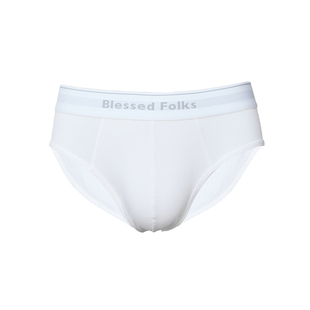 Blessed Folks纯白莫代尔透气高弹男士性感中腰三角内裤