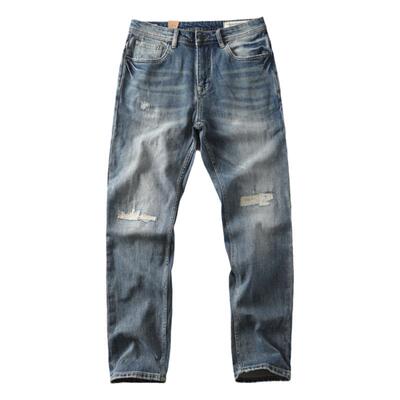 重磅复古赤耳牛仔裤破洞乞丐休闲
