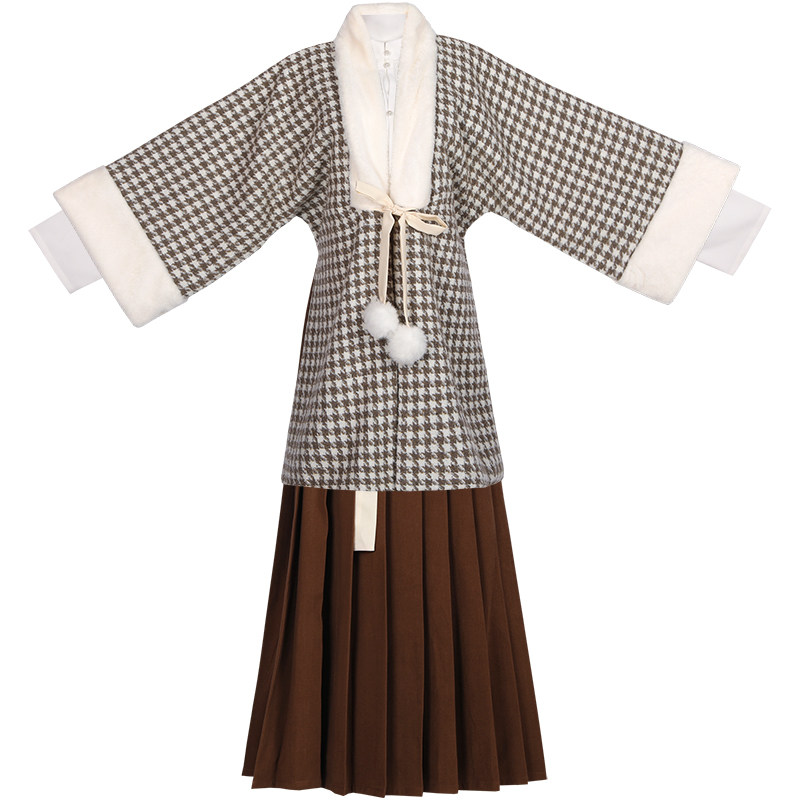 明制汉服女汉元素毛呢外套