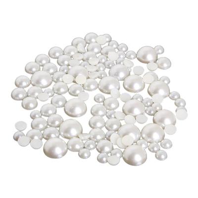 diy米白色平底珍珠发簪滴油戒面