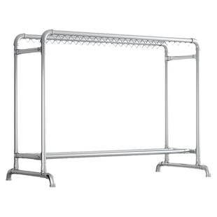 镀锌钢管晾衣架落地家用阳台挂衣户外室外简易双杆水管凉衣晒被子