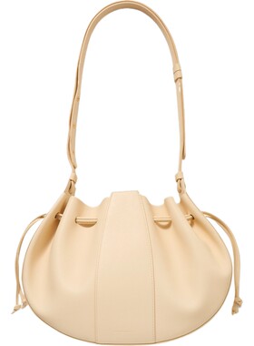 【礼物】Mansur Gavriel女乳白色皮革抽绳腋下包