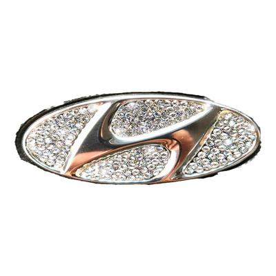 专用于现代索纳塔菲斯塔领动名图瑞纳悦动钻石方向车标改装饰贴钻