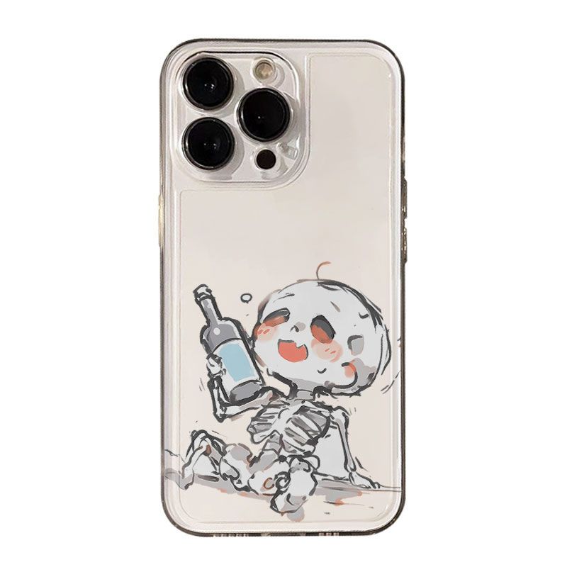 iPhone16小众苹果12创意一加ACE6至尊透明13ProMax软小米17TPRO适用14PLUS手机壳红米NOTE15骷髅人酒蒙子个性