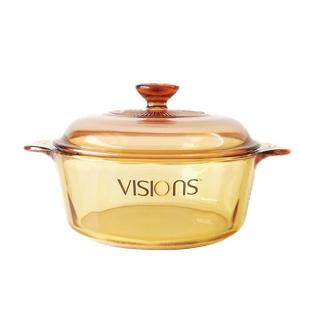 美国康宁晶彩透明锅2.25L煮锅玻璃锅高硼硅明火汤锅琥珀锅正品