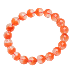 天然橘兔毛顺发手链单圈橘粉兔毛水晶手串送礼物男女一物一图