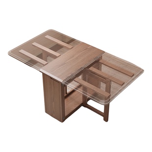 全实木折叠桌吃饭桌子长方形餐桌椅新款可伸缩折叠餐桌家用小户型