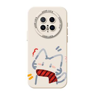 冬日围巾小猫适用华为mate80promax手机壳70情侣60卡通可爱50硅胶40秋冬30荣耀magic8男女7创意6防摔套5新款+