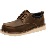 马登美式复古休闲工装鞋男低帮马丁靴大头复古休闲皮鞋疯马牛皮鞋