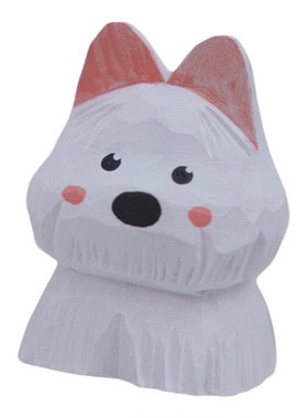 木刻自习室原创手工木雕小狗摆件