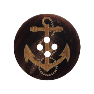 PINGGUOWU 哑光船锚图案纽扣海军风大衣风衣男女工装外套钮扣扣子