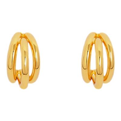 G/Shoop风三层线条金属耳环