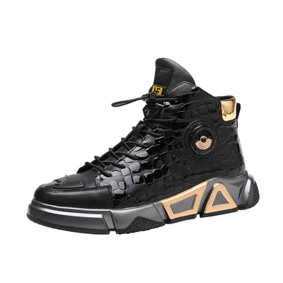 休闲高帮鞋男款真皮冬季加绒男鞋男士冬鞋大码新款保暖加厚棉鞋男