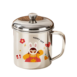 316不锈钢杯子食品级儿童水杯家用喝水幼儿园宝宝学饮牛奶杯带盖