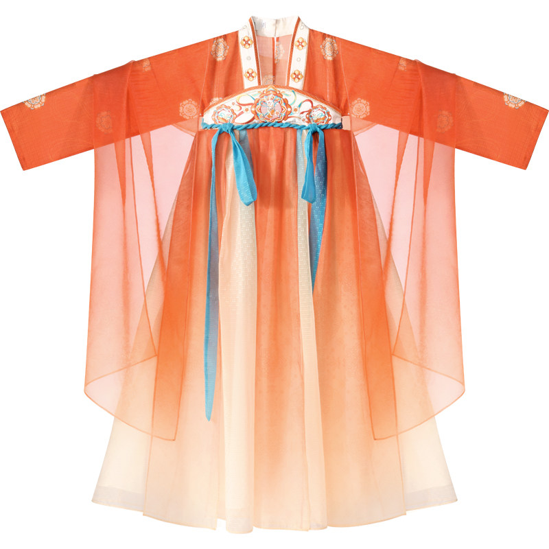 乌扣月兔女童汉服中秋襦裙