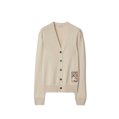 格纹标签羊毛开衫BURBERRY