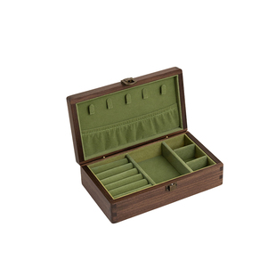 首饰盒高级小众木质新中式2025新款黑胡桃实木桌面收纳盒防尘实用