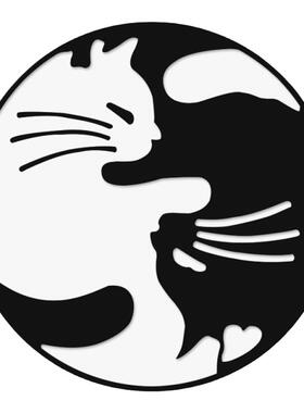 太极合金通用双色徽章黑白搭配