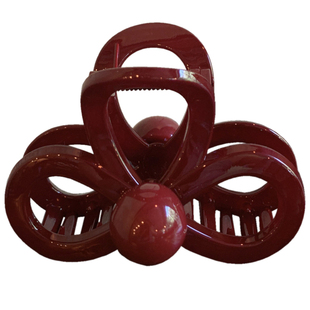 安哥拉红中号抓夹女高级感洋气时尚 蝴蝶结慵懒风半扎发鲨鱼夹