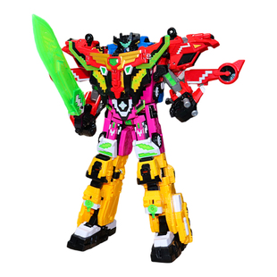 迷你特工队超次元力量创世王四合体变形机器人机甲玩具福乐路茜