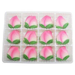 片状带叶寿桃蛋糕装饰巧克力插片过寿礼物摆件围边烘焙配件