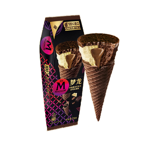 新品5支 梦龙浓郁黑白巧克力甜筒冰淇淋79g生椰拿铁蛋筒雪糕批发