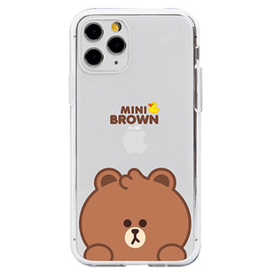 LINE FRIENS布朗熊宝宝iphone11透明手机壳XS苹果PRO卡通MAX软套