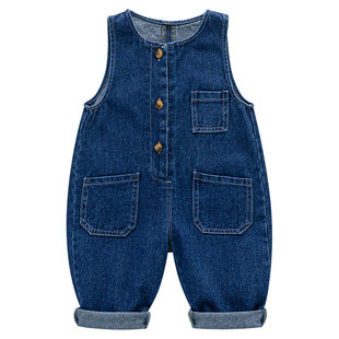 儿童背带裤春秋女宝连体裤宝宝裤子童装宝宝牛仔裤子女童裤子秋装