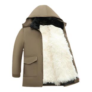 羊毛棉袄男士皮毛一体中老年加厚羊皮袄东北棉衣服冬季爸爸装外套