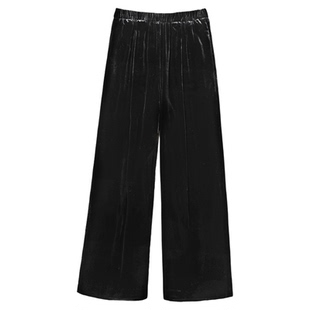 TANG TOWN自制 波光粼粼 利落垂坠ROW风流光肌理感真丝丝绒直筒裤