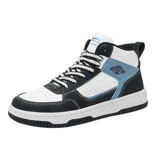 公牛世家高帮板鞋男款冬季真皮增高潮鞋男士休闲中帮厚底运动男鞋