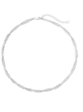 925碎银子真多麻灰色珍珠项链女轻奢高级感双层叠戴颈链