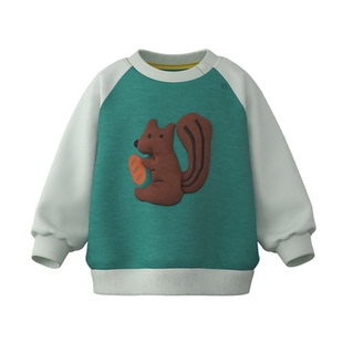 【商场同款】papa爬爬春秋季男女童卫衣拼色绣花印花保暖柔软可爱