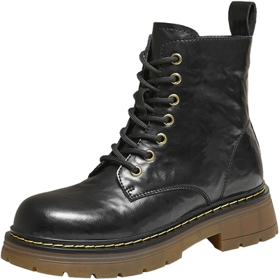 TATA他她女靴子复古马丁靴2025英伦风真皮加绒短靴工装靴CHQ01DD5