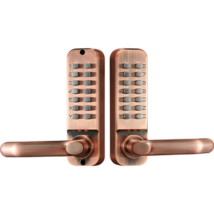 花园栅栏门门锁大院子铁门户外双面机械密码锁不用电庭院家用木门