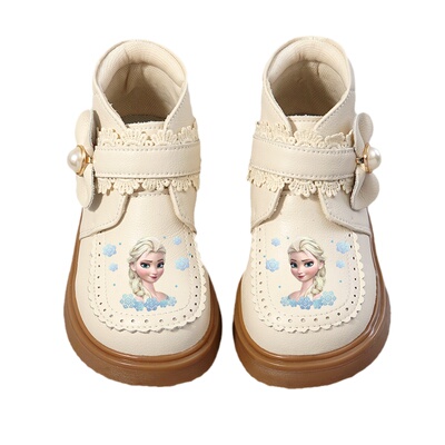 女童靴子冬季真皮保暖公主靴秋冬