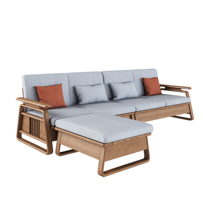 新中式实木沙发白蜡木冬夏两用