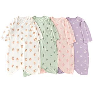 汤尼倍儿莫代尔婴儿连体睡衣夏季薄款男女宝宝睡袍睡裙家居空调服