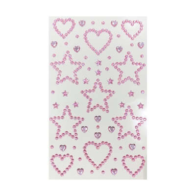 粉色钻石脸贴爱心五角星饰品贴