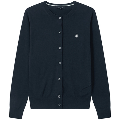 滨波女士全棉针织长袖开衫针织衫