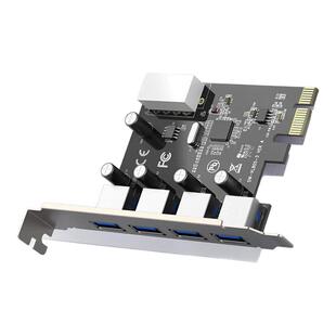 优越者 Pci-E转4口USB3.0扩展卡 适用台式机内置USB转接卡 T1049A