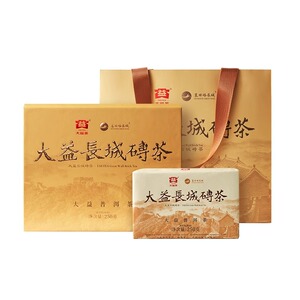 大益普洱茶长城砖古树熟茶礼盒装