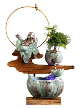 招财桌面店铺开业礼品流水摆件