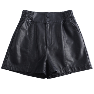 海宁真皮皮裤女2025秋冬新款高腰阔腿短裤绵羊皮百搭裙裤外穿靴裤