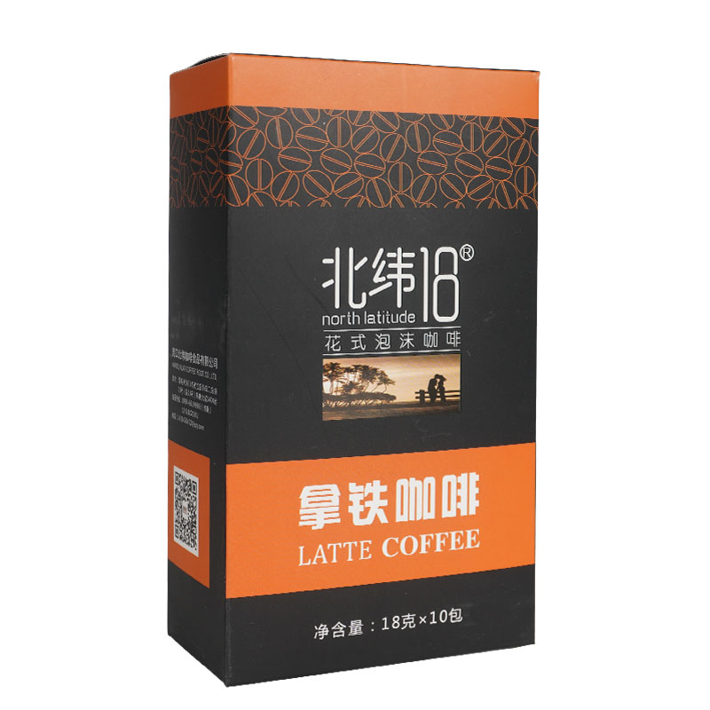 北纬18度三合一速溶炭烧咖啡卡布基诺拿铁摩卡盒装便携条装咖啡