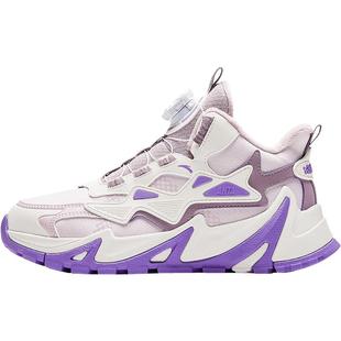 安踏儿童鞋二棉鞋女童2025冬季新款旋钮扣加绒雪地靴运动户外棉鞋