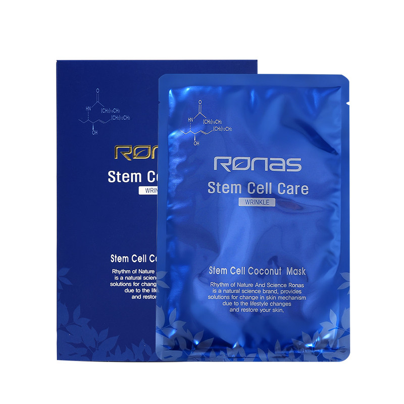 Ronas韩国进口椰子御皱生物纤维面膜5片强效保湿供应营养塑造弹性