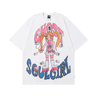 【官方正品】nice ghost club涂鸦美少女短袖T恤女林娜琏同款ngc
