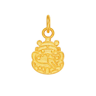 明牌珠宝古法黄金小钟馗吊坠 足金吉祥国潮小挂件中式项坠AFC0850